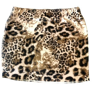 vintage 90s classic stretchy bandeau style Animal print mini skirt